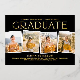 Invitation En Aluminium Fête de Graduation du Scrapbook Moderne