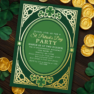 Invitation En Aluminium Fête de la Saint-Patrick celtique irlandaise