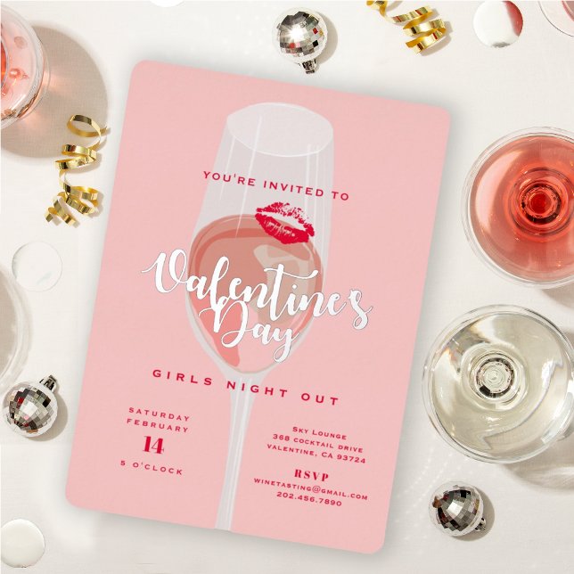 Invitation En Aluminium Fête de la Saint-Valentin Aquarelle rose Rosé (Créateur téléchargé)