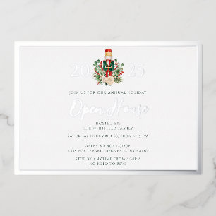 Invitation En Aluminium Fête de maison ouverte pour les vacances de Noël