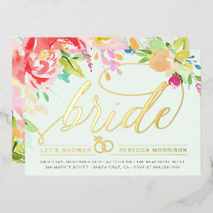 Invitation En Aluminium Fête de mariage Bague de diamant Roses & Or Anne