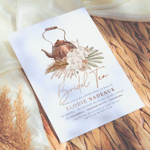 Invitation En Aluminium Fête de mariage Bohème Florale Herbe de Pampas Bri