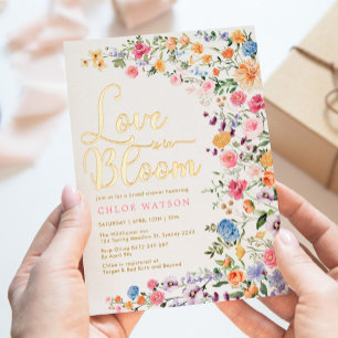 Invitation En Aluminium Fête de mariage champ de fleurs sauvages Love in B