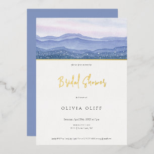Invitation En Aluminium Fête de mariage des Montagnes Violettes