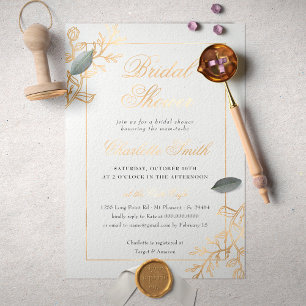 Invitation En Aluminium Fête de mariage élégante avec fleurs pressées sous