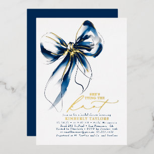Invitation En Aluminium Fête de mariage fantaisiste élégante avec ruban do