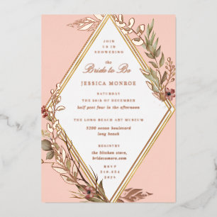 Invitation En Aluminium Fête de mariage floral diamant romantique