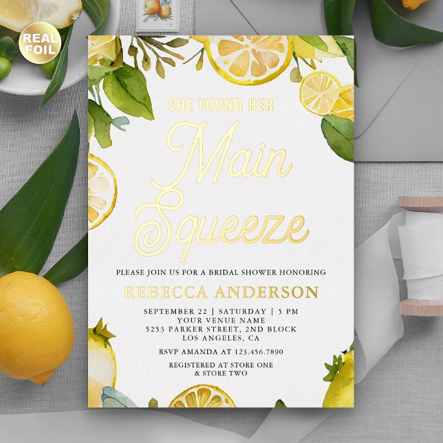 Invitation En Aluminium Fête de mariage Main Squeeze Lemon Orchard Citrus (Créateur téléchargé)