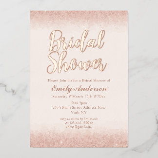 Invitation En Aluminium Fête de mariage Rose Gold Chic