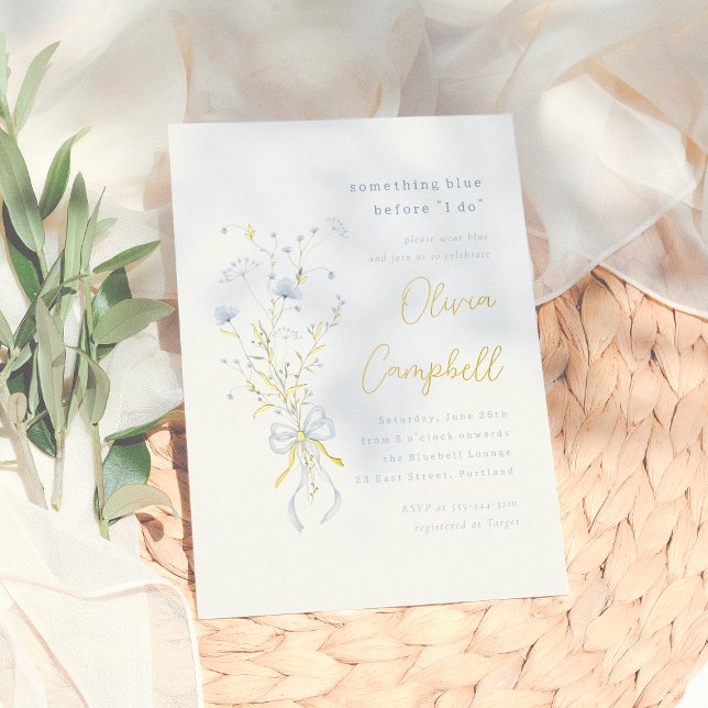 Invitation En Aluminium Fête de mariage Something Blue Wildflower (Créateur téléchargé)