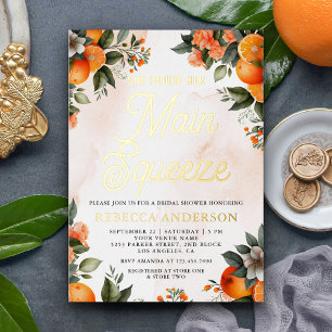 Invitation En Aluminium Fête de mariage Tangerine Orange Citrus