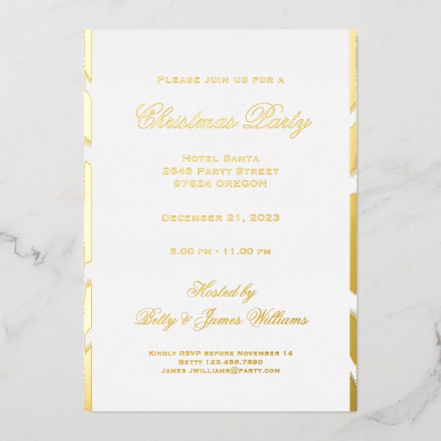 Invitation En Aluminium Fête de Noël (Recto)