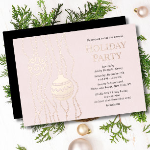 Invitation En Aluminium Fête de Noël d'entreprise en rose gold personnalis