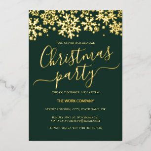 Invitation En Aluminium Fête de Noël d'entreprise verte