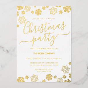 Invitation En Aluminium Fête de Noël d'entreprise White Gold