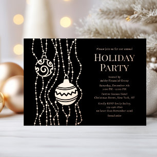 Invitation En Aluminium Fête de Noël élégante et corporate en noir
