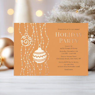 Invitation En Aluminium Fête de Noël élégante et corporate Orange