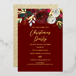 Invitation En Aluminium Fête de Noël Rouge