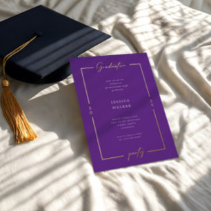 Invitation En Aluminium Fête de remise des diplômes avec écriture élégante