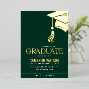 Invitation En Aluminium Fête de remise des diplômes chapeau et pompon mini