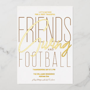 Invitation En Aluminium Fête de Thanksgiving de football Friendsgiving de