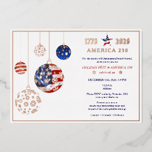 Invitation En Aluminium Fête de vacances patriotique America 250 Anniversa