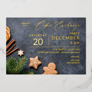 Invitation En Aluminium Fête d'échange de biscuits au gingembre et à l'ora