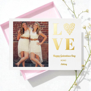Invitation En Aluminium Fête des Galentines Photo BFF Love Heart