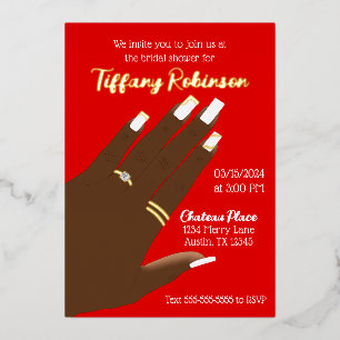 Invitation En Aluminium Fête des mariées African American Real