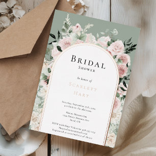 Invitation En Aluminium Fête des mariées d'arche d'or Rose FOIL Dusty