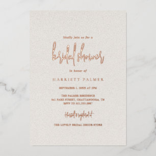 Invitation En Aluminium Fête des mariées élégante Beige neutre intemporell