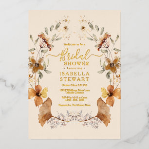 Invitation En Aluminium Fête des mariées élégante Fleur sauvage Boho moder