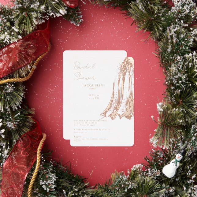 Invitation En Aluminium Fête des mariées Mariage rose Gold Foil (Insitu)