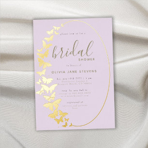 Invitation En Aluminium Fête des mariées papillon Lilac Elegant Gold Boho