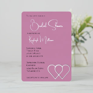 Invitation En Aluminium Fête des mariées rose Glam Pearl Deux Coeurs