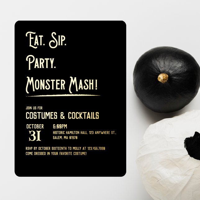 Invitation En Aluminium Fête d'Halloween Monster Mash (Créateur téléchargé)
