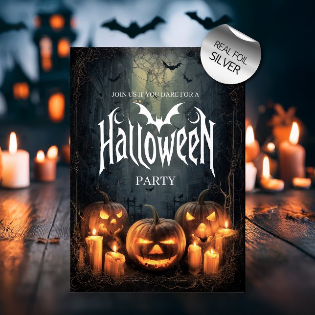 Invitation En Aluminium Fête d'Halloween palpitante (Créateur téléchargé)