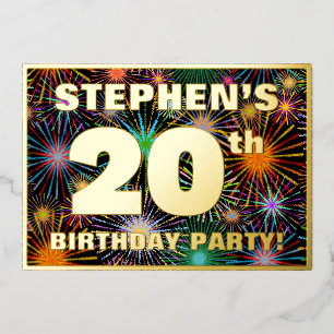 Invitation En Aluminium Fête du 20e anniversaire — Fun amusant, coloré Reg