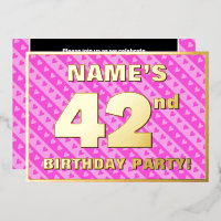 Fête du 42e anniversaire — Coeurs et rayures roses
