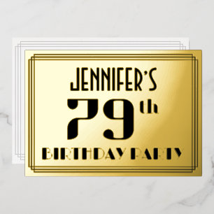 Invitation En Aluminium Fête du 79e anniversaire : décoration Art Déco « 7
