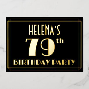 Invitation En Aluminium Fête du 79e anniversaire : décoration Art Déco « 7