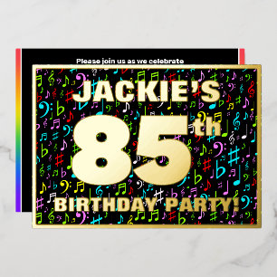 Invitation En Aluminium Fête du 85e anniversaire — Symboles de musique amu