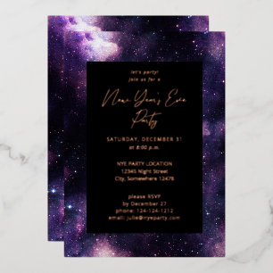 Invitation En Aluminium Fête du Nouvel An Galaxie