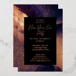 Invitation En Aluminium Fête du Nouvel An Nyte Glow