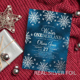 Invitation En Aluminium Fête du premier anniversaire de Winter Onederland 