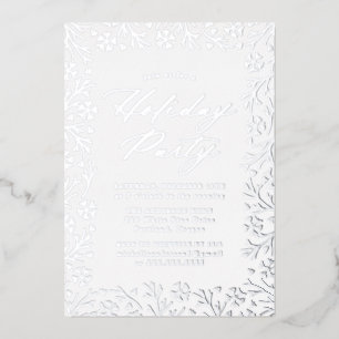 Invitation En Aluminium Fête élégante de Noël flocon de neige en feuille d