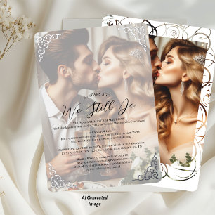 Invitation En Aluminium Fête élégante de renouvellement de vœux de mariage