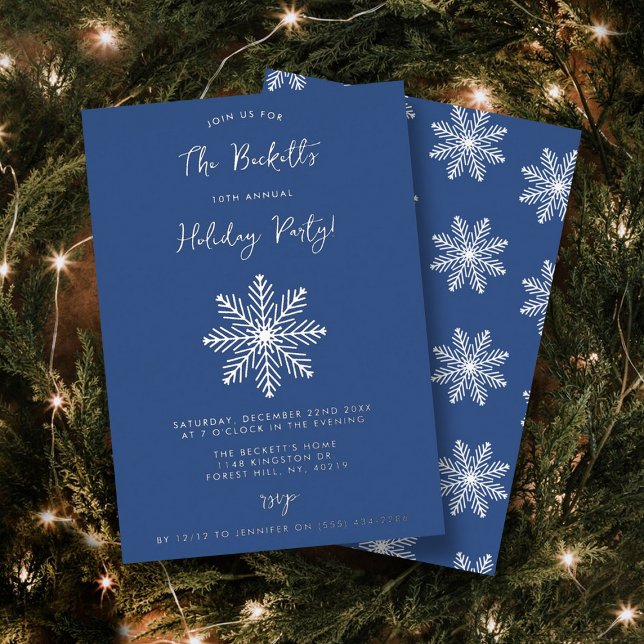 Invitation En Aluminium Fête Flocon de Neige Noël Vacances Réel (Créateur téléchargé)