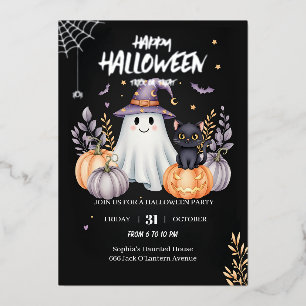 Invitation En Aluminium Fête magique d'Halloween