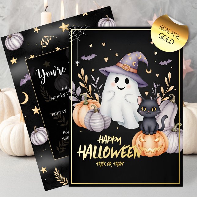 Invitation En Aluminium Fête magique d'Halloween (Créateur téléchargé)